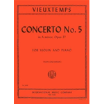 VIEUXTEMPS CONCERTO N.5 IN LA MINORE OP.37 PER VIOLINO E PIANOFORTE