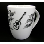 TAZZA CON STRUMENTO (CHITARRA) BIANCA/NERA