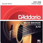 D'ADDARIO EJ12 SET DI CORDE PER CHITARRA ACUSTICA SCALATURA  013 - 056 TENSIONE MEDIA