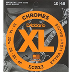 D'ADDARIO CHROMES SET CORDE PER CHITARRA ELETTRICA/ACUSTICA SERIE ECG23 SCALATURA 010 - 048 FLAT WOUND - JAZZ EXTRA LIGHT