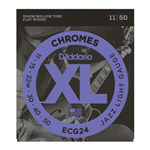 D'ADDARIO CHROMES SET CORDE PER CHITARRA ELETTRICA/ACUSTICA  SERIE ECG24 SCALATURA 011 - 050 FLAT WOUND - JAZZ LIGHT