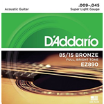 D'ADDARIO EZ890 BRONZE SET CORDE PER CHITARRA ACUSTICA SCALATURA 009 -045 TENSIONE SUPER LIGHT