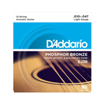 D'ADDARIO EJ38 PHOSPHOR  SET CORDE PER CHITARRA A 12 CORDE SCALATURA 010 - 047 TENSIONE LIGHT 