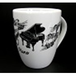 TAZZA CON STRUMENTO (PIANO) BIANCA/NERA