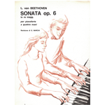BEETHOVEN SONATA OP. 6 IN RE MAGGIORE  PIANOFORTE A QUATTRO MANI