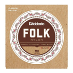 D'ADDARIO EJ32C FOLK SET CORDE IN NYLON PER CHITARRA ACUSTICA E CLASSICA CANTINI CHIARI BASSI ARGENTATI