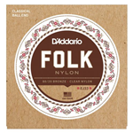 D'ADDARIO EJ33 FOLK SET CORDE IN NYLON PER CHITARRA ACUSTICA E CLASSICA CANTINI CHIARI BASSI BRONZE