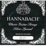 HANNABACH NERA 3 CORDA SOL IN NYLON PER CHITARRA CLASSICA MEDIUM TENSION SILVER SPECIAL