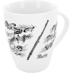 TAZZA CON STRUMENTO (FLAUTO) BIANCA/NERA