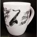 TAZZA CON STRUMENTO (SAX) BIANCA/NERA