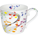 TAZZA GRANDE IN PORCELLANA A COLORI NOTE VOLANTI