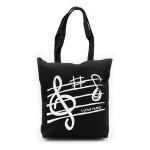 BORSA SHOPPER  COLOR NERO A TEMA MUSICALE