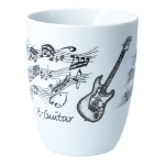 TAZZA CON STRUMENTO (CHITARRA ELETTRICA) BIANCA/NERA
