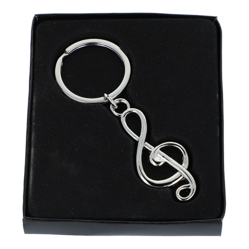 PORTACHIAVI CHIAVE DI VIOLINO ARGENTATO IN CONFEZIONE REGALO