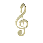 SPILLA CHIAVE DI VIOLINO PLACATO ORO CM 3,2