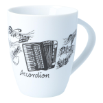 TAZZA CON STRUMENTO (FISARMONICA) BIANCA/NERA