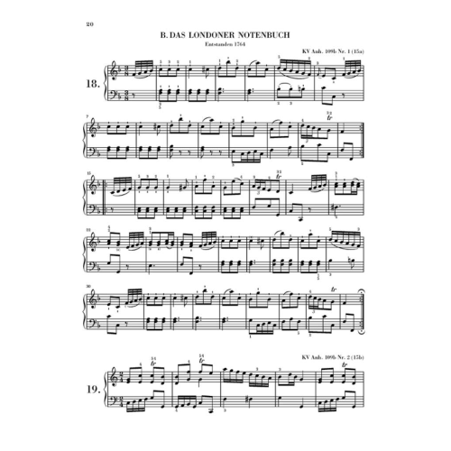 MOZART KLAVIERSTUCKE PER PIANOFORTE 