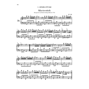 MOZART KLAVIERSTUCKE PER PIANOFORTE 