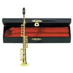 MINIATURA SAX SOPRANO IN OTTONE CM.15 CON ASTUCCIO 