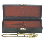 MINIATURA TROMBONE A TIRO IN OTTONE CM.15 CON CUSTODIA
