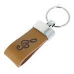 PORTACHIAVE CHIAVE DI VIOLINO IN PELLE COLORE CAMMELLO