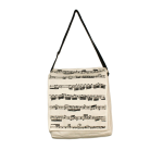 BORSA A TRACOLLA IN TELA CON NOTE MUSICALI