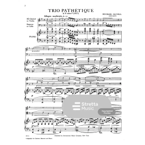 GLINKA TRIO "PATETIQUE" PER CLARINETTO,FAGOTTO E PIANOFORTE