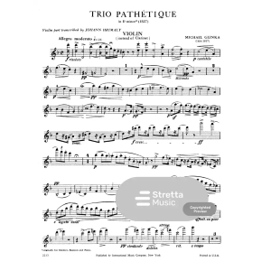 GLINKA TRIO "PATETIQUE" PER CLARINETTO,FAGOTTO E PIANOFORTE