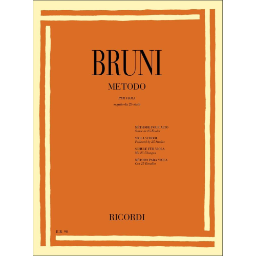BRUNI METODO PER VIOLA SEGUITO DA 25 STUDI