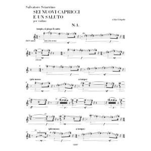 SCIARRINO SEI NUOVI CAPRICCI E UN SALUTO PER VIOLINO