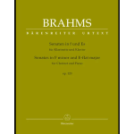 BRAHMS SONATE IN FA MINORE E IN MI BEMOLLE MAGGIORE PER CLARINETTO E PIANO OP.120 N. 1 E 2