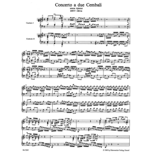 BACH CONCERTO PER DUE CEMBALI BWV1061A 