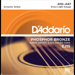 D'ADDARIO EJ15 PHOSPHOR BRONZE SET PER CHITARRA ACUSTICA SCALATURA 010-047 EXTRA LIGHT