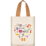 BORSA BIANCA A TEMA MUSICALE COLORATO