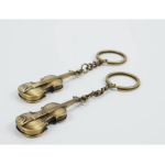 PORTACHIAVI VIOLINO 3D IN METALLO COLORE OTTONE ANTICO CM 6.5