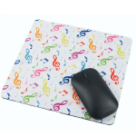 TAPPETINO MOUSE BIANCO CON NOTE COLORATE CM 23X21