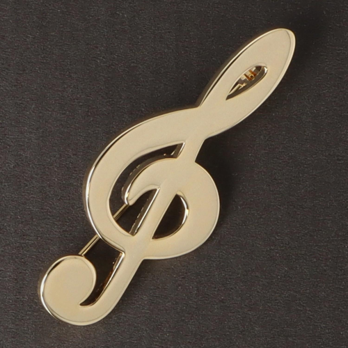 SPILLA CHIAVE DI VIOLINO PLACCATA ORO CM 5