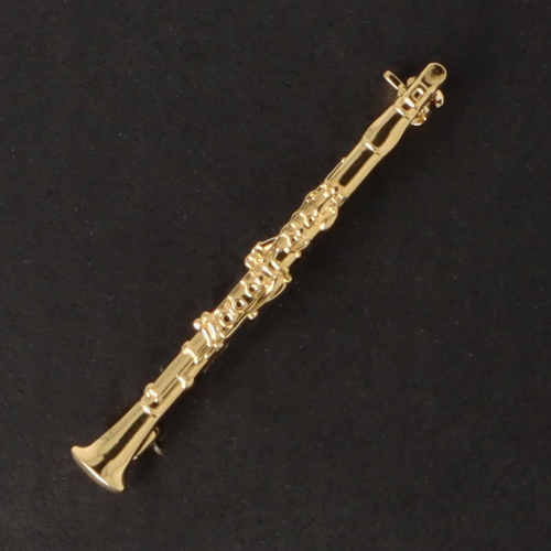 SPILLA CLARINETTO PLACCATA ORO CM 5