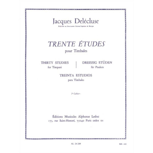 DELECLUSE TRENTA STUDI PER TIMPANI VOLUME 3