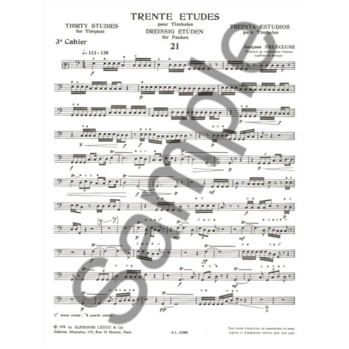 DELECLUSE TRENTA STUDI PER TIMPANI VOLUME 3
