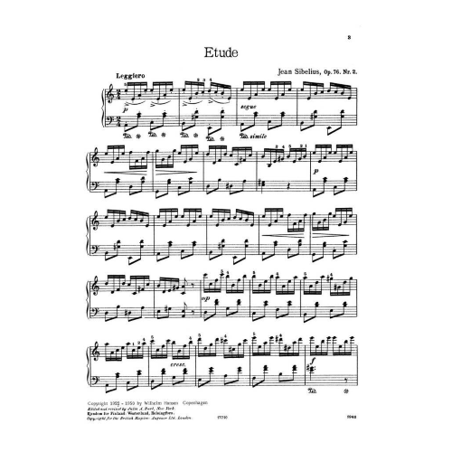 SIBELIUS 13 PEZZI OP.76 N.2 STUDIO STACCATO PER PINOFORTE