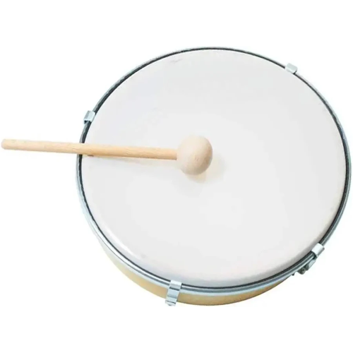 TAMBURELLO RITMICO CON PELLE SINTETICA REGOLABILE CM.25 (10") E BATTENTE