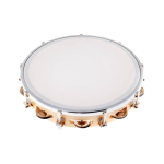 TAMBURELLO P86 IN LEGNO CM 2O CON PELLE SINTETICA ACCORDABILE E 8 PAIA DI  PIATTINI