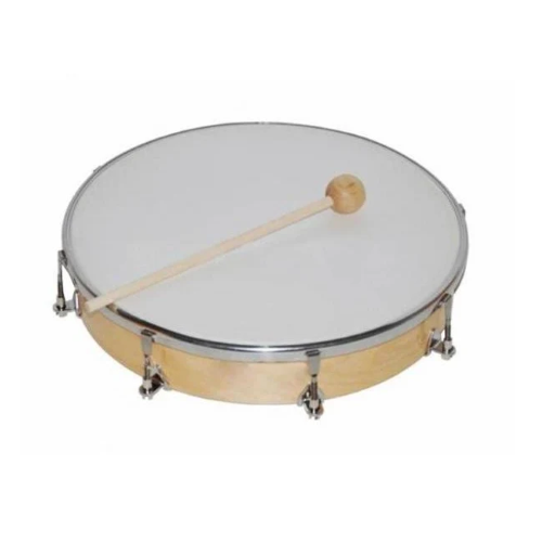 TAMBURELLO 208 IN LEGNO CM 2O CON PELLE SINTETICA ACCORDABILE SENZA SONAGLI