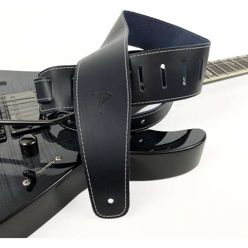TRACOLLA PER CHITARRA IN PELLE BLU STILE BASEBALL SP25S-7051