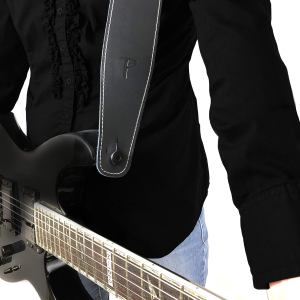 TRACOLLA PER CHITARRA IN PELLE BLU STILE BASEBALL SP25S-7051
