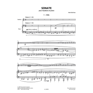 DUTILLEUX SONATA PER OBOE E PIANOFORTE