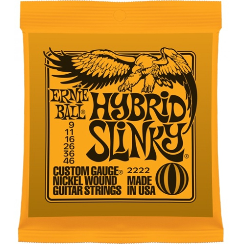 ERNIE BALL 2222 HYBRID SLINKY SET CORDE PER CHITARRA ELETTRICA SCALATURA 009 - 046