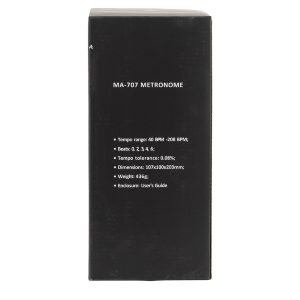 AMADEUS METRONOMO MECCANICO A PIRAMIDE CON SUONERIA COLORE NERO