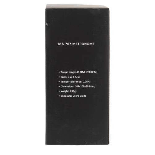 AMADEUS METRONOMO MECCANICO A PIRAMIDE CON SUONERIA COLORE NERO